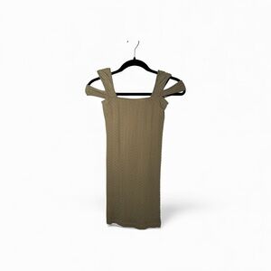 Free People Olive Green Textured Cutout Mini Dress Size XS